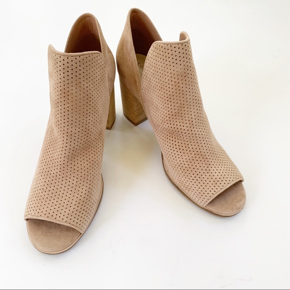 Cole Haan Shiloh Open Toe Perforated Suede Bootie - Picture 3 of 14